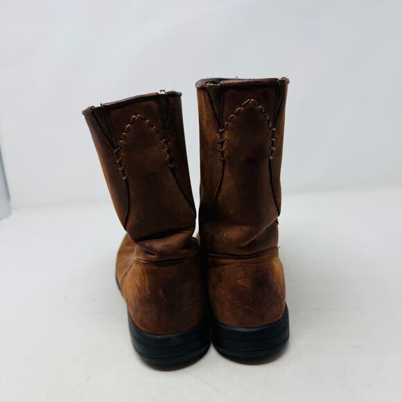 L.L. Bean Leather Mid-Calf Boots Brown Slip-On Classic Outdoor Size 7 - Picture 8 of 13